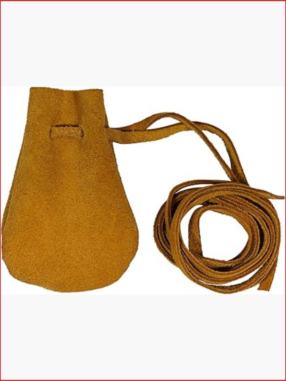 Genuine Suede Leather Drawstring Trinket Pouch For Coins Dice Larp